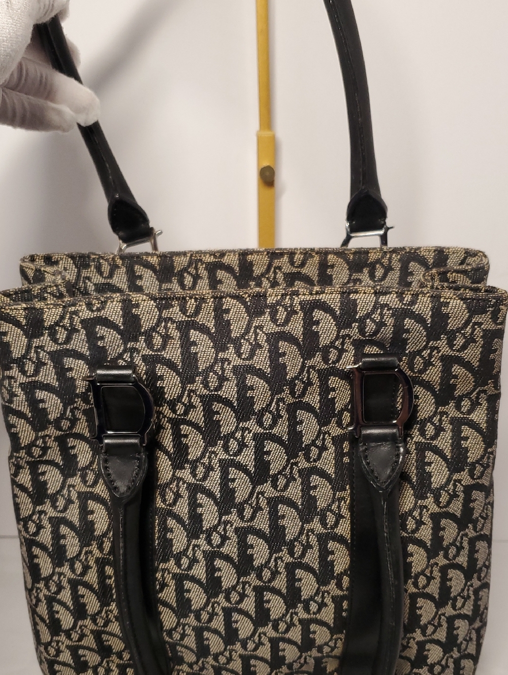 Christian Dior Black and Beige Jacquard Monogram Tote - Picture 8 of 15